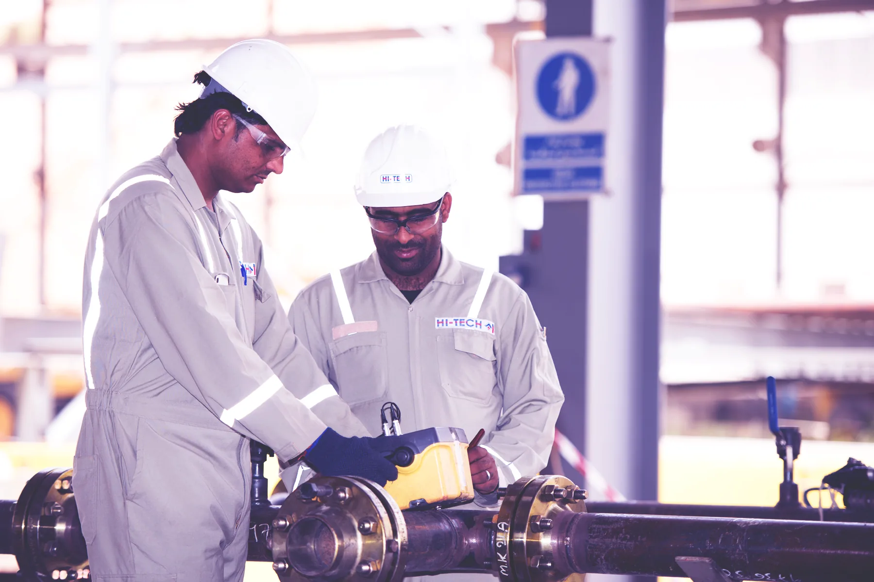 Hi-Tech Inspection crew on a live HSE-managed worksite, Oman