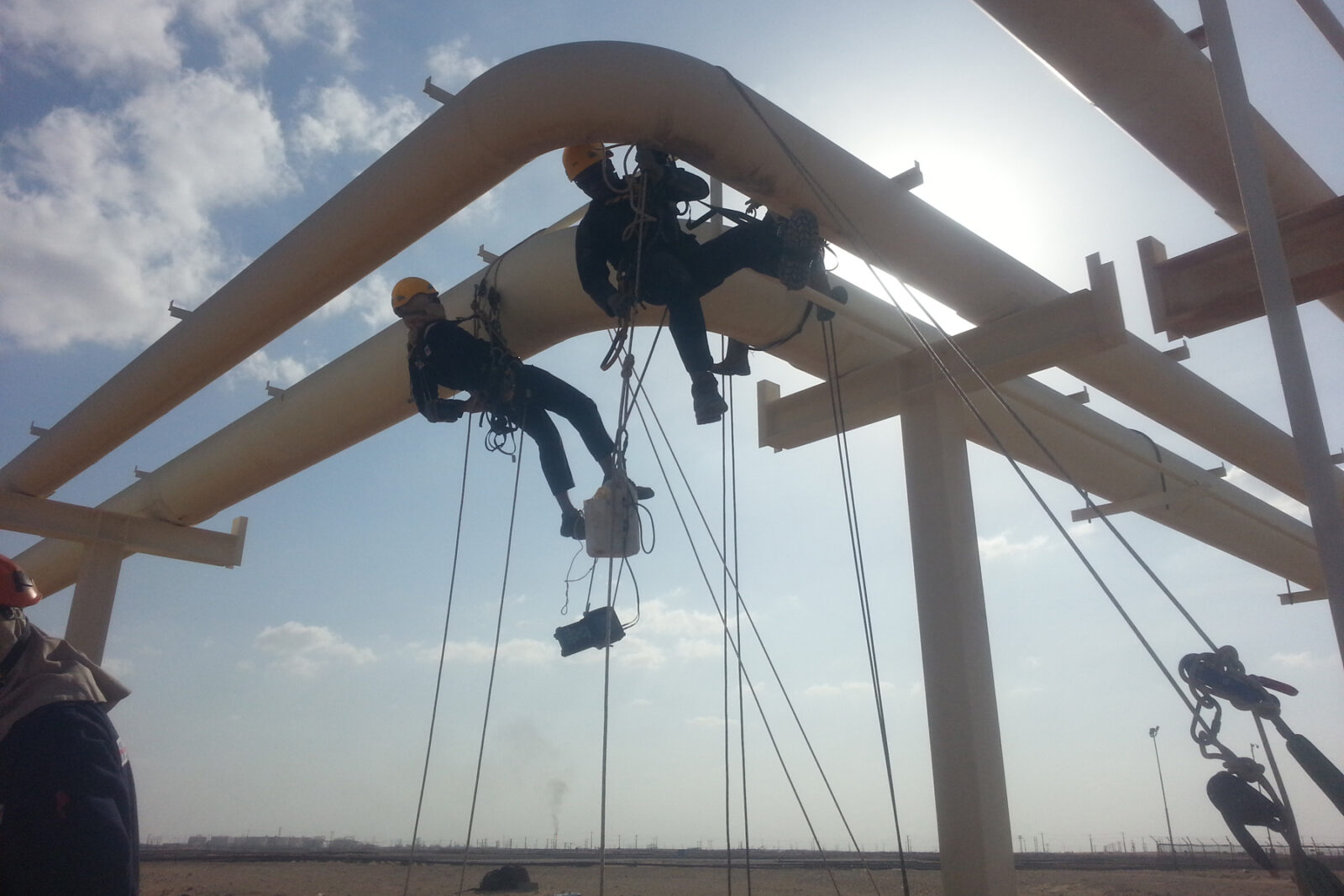 Rope access NDT at height